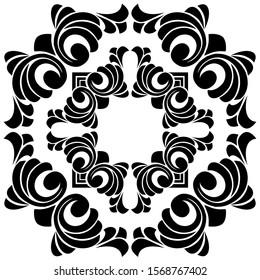 Baroque ornament with filigree in vector format for design frame, pattern. Vintage victorian or damask floral element