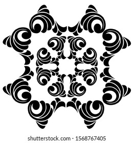 Baroque ornament with filigree in vector format for design frame, pattern. Vintage victorian or damask floral element