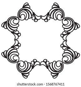Baroque ornament with filigree in vector format for design frame, pattern. Vintage victorian or damask floral element