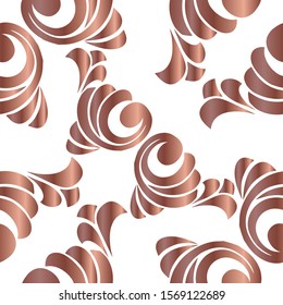 Baroque ornament with filigree in vector format for design frame, pattern. Vintage victorian or damask floral element