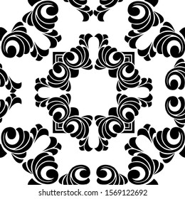 Baroque ornament with filigree in vector format for design frame, pattern. Vintage victorian or damask floral element
