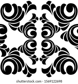 Baroque ornament with filigree in vector format for design frame, pattern. Vintage victorian or damask floral element