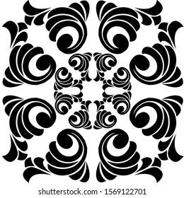 Baroque ornament with filigree in vector format for design frame, pattern. Vintage victorian or damask floral element