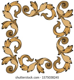 Baroque ornament with filigree in vector format for design frame, pattern. Vintage victorian or damask floral element