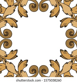 Baroque ornament with filigree in vector format for design frame, pattern. Vintage victorian or damask floral element