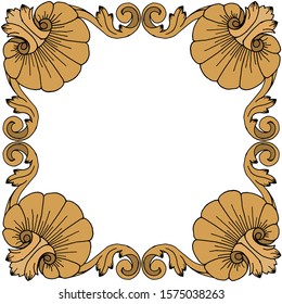 Baroque ornament with filigree in vector format for design frame, pattern. Vintage victorian or damask floral element