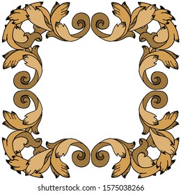 Baroque ornament with filigree in vector format for design frame, pattern. Vintage victorian or damask floral element