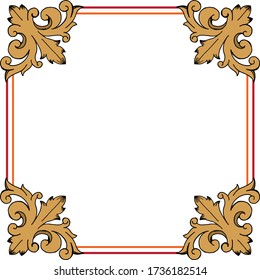 Baroque ornament with filigree in vector format for design frame, pattern. Vintage victorian or damask floral element