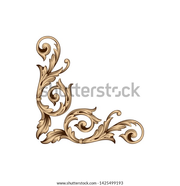 Baroque Ornament Filigree Vector Format Design Stock Vector (Royalty