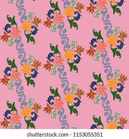 Baroque ornament with lilies. Seamless Baroque pattern. Baroque floral pattern. Background vector