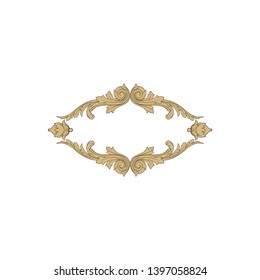 Baroque ornament. Retro rococo decoration element with flourishes calligraphic
