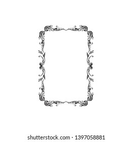 Baroque ornament. Retro rococo decoration element with flourishes calligraphic