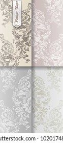 Baroque ornament set collection Vector. Imperial Royal victorian backgrounds. Trendy color fabric textures