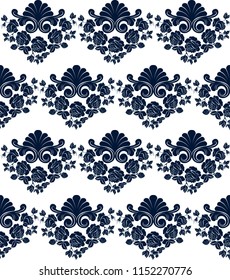 The Baroque ornament is solid-colored. The pattern in the Baroque style. Vector