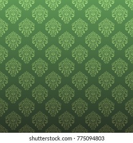 Baroque ornament - wallpaper (vector eps) green