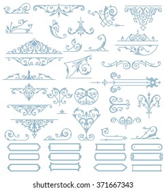 Baroque Ornaments Design Set. Vector