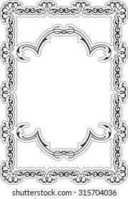 Baroque ornate frame is on white