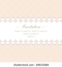 Baroque ornate frame with place for text. Stylish invitation card. Elegant greeting card. Vector element of graphic design