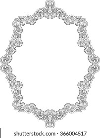 Baroque ornate greeting page on white