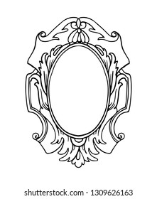 Baroque Oval Doodle Frame