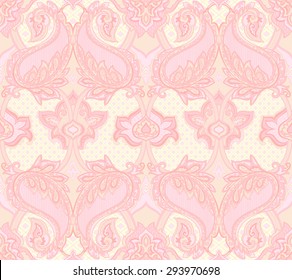 Baroque Paisley seamless pattern for design of packaging, paper and textiles. Vector illustration
