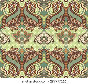 Baroque Paisley seamless pattern for design of packaging, paper and textiles. Vector illustration
