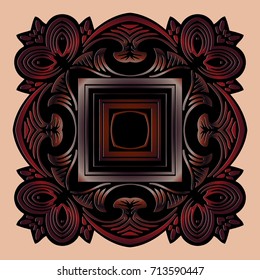 Baroque pattern background illustration with vintage antique ornament medieval damask ornament Vector elegant fabric texture
