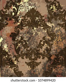 Baroque pattern background Vector. Ornamented texture luxury design. Vintage Royal textile decors