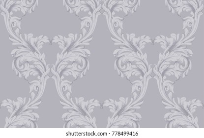 Baroque pattern dark background Vector. Vintage ornament decor textures