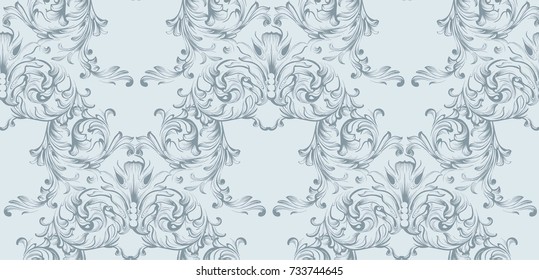 Baroque pattern decor for invitation, wedding, greeting cards. Vector illustration