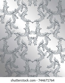 Baroque pattern decor for invitation, wedding, greeting cards. Vector illustrations