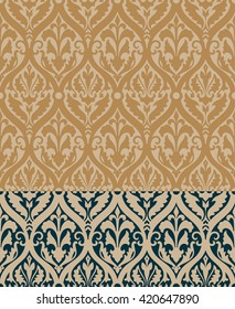 Baroque Pattern with Floral Details in two colors