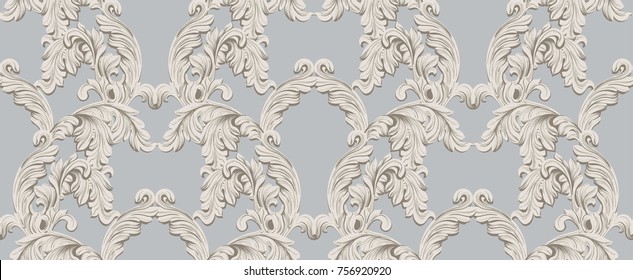 Baroque pattern for invitation, wedding, greeting cards. Vector illustration handmade ornament decor