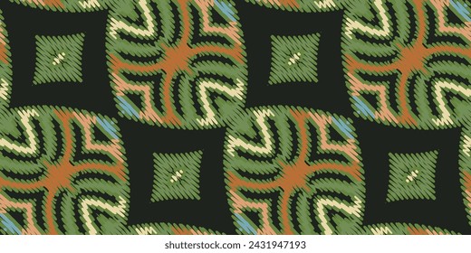 Patrón barroco sin costura Bandana impresión seda Motivo bordado, Ikat bordado vector Diseño para imprimir vyshyvanka placemat quilt sarong sarong playa kurtis motivos indios