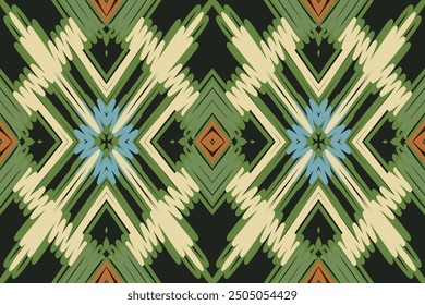 Patrón barroco Seamless Bandana impresión de seda Motivo bordado, Ikat bordado Vector Diseño para Imprimir arte indígena patrón de arte aborigen floral kurti mughal border