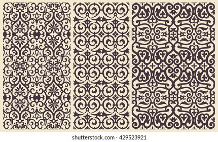 Baroque Pattern set with Floral Details 