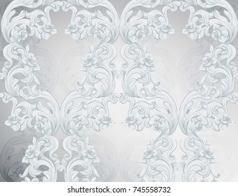 Baroque pattern shiny background. Ornament Decor for invitation, wedding, greeting cards. Vector illustrations