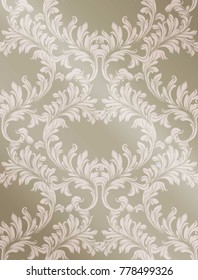 Baroque pattern shiny background Vector. Vintage ornament decor textures