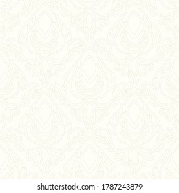 Baroque pattern trendy color texture vector. Royal fabric decor illustration. Damascus