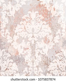 Baroque pattern Vector. Vintage Ornamented texture luxury design. Royal textile decors. Old painted background