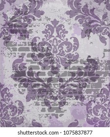 Baroque pattern Vector. Vintage Ornamented texture luxury design. Royal textile decors. Old painted background