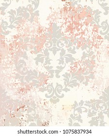Baroque pattern Vector. Vintage Ornamented texture luxury design. Royal textile decors. Old painted background