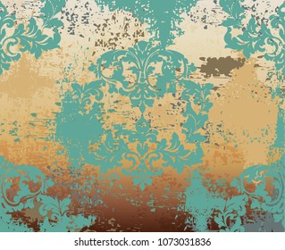 Baroque pattern vintage background Vector. Ornamented texture luxury design. Royal textile decors