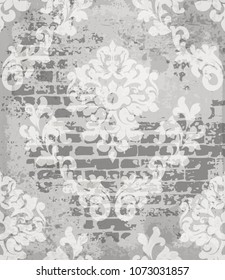 Baroque pattern vintage background Vector. Ornamented texture luxury design. Royal textile decors