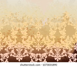 Baroque pattern vintage background Vector. Ornamented texture luxury design. Royal textile decors