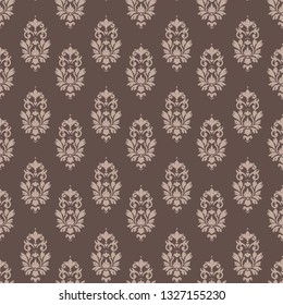 baroque pattern wallpaper damask seamless coffee and cream