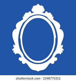 Baroque Picture Mirror Empty Frame Plane Blue Vector