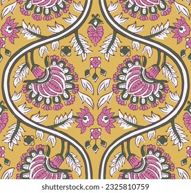 BAROQUE RENAISSANC FLORAL ALL OVER PRINT SEAMLESS PATTERN VECTOR ILLUSTRATION