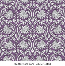 BAROQUE RENAISSANC FLORAL ALL OVER PRINT SEAMLESS PATTERN VECTOR ILLUSTRATION
