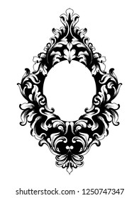 Baroque rich frame vintage Vector. Decor design element filigree calligraphy. Baroque Wedding decoration, greeting, mirror, card, invitation